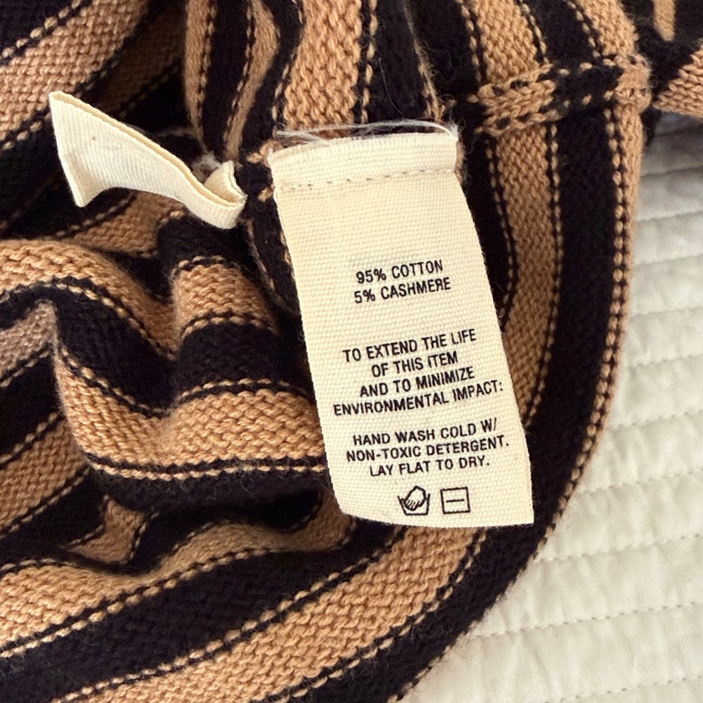 Alex Mill Black and Tan Striped Cardigan - Picture 7 of 7